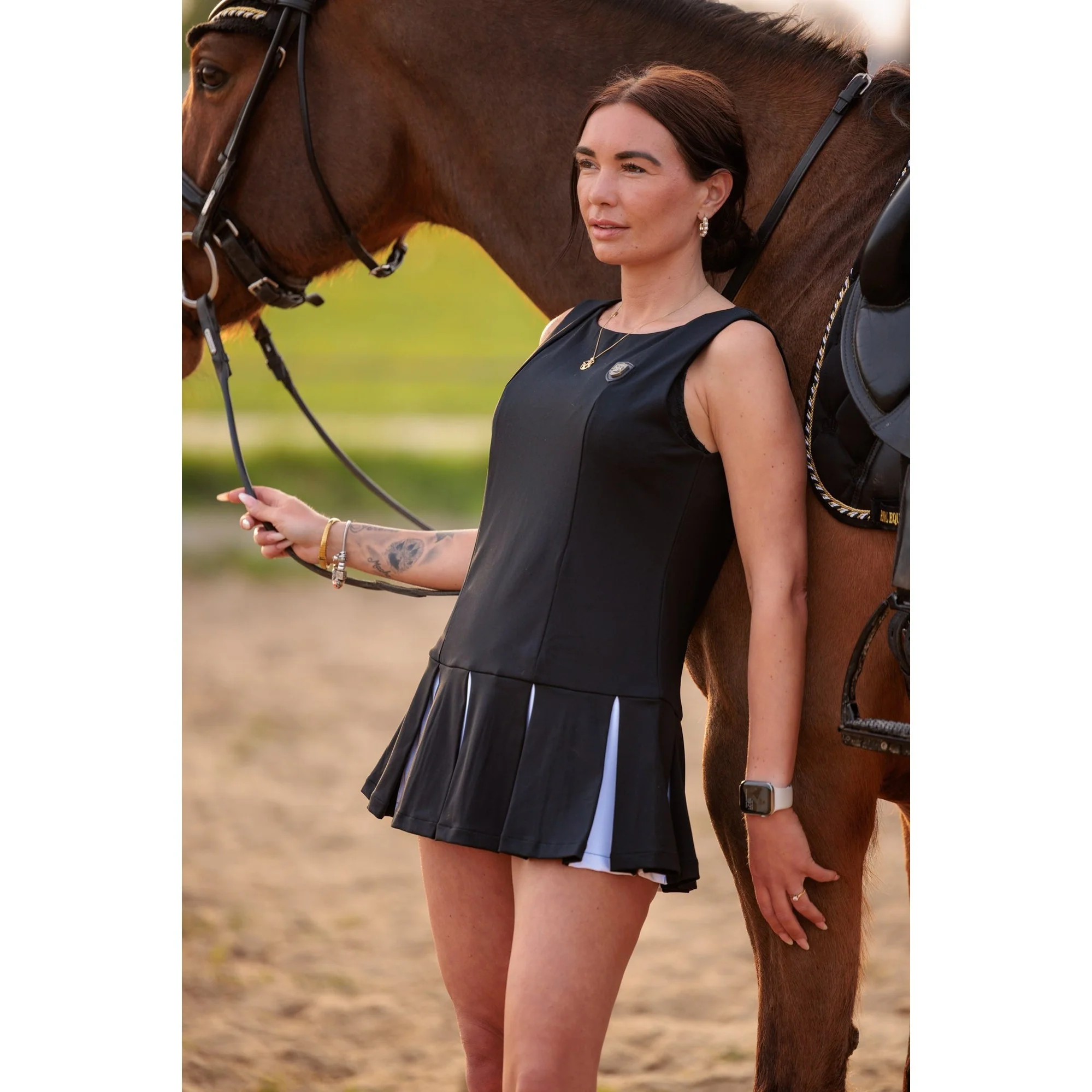 Royal Equestrian Anabella Athletic Golf & Tennis Dress Black