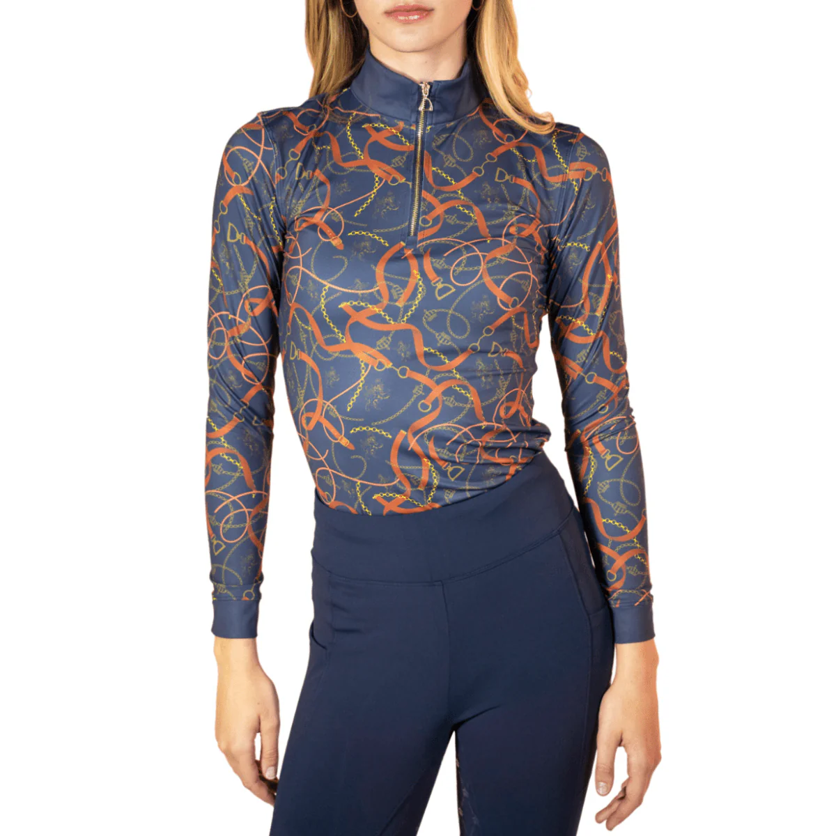 Royal Equestrian Riding Top Base Layer Cavallo Sport Uv Protection Navy - Image 5