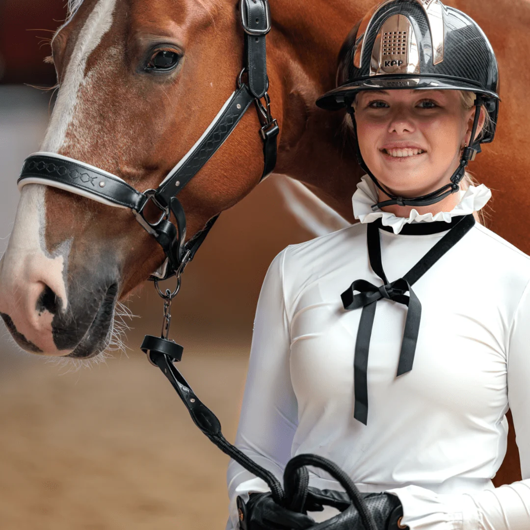 Royal Equestrian Couture Show Shirt With Ribbon White - Image 3