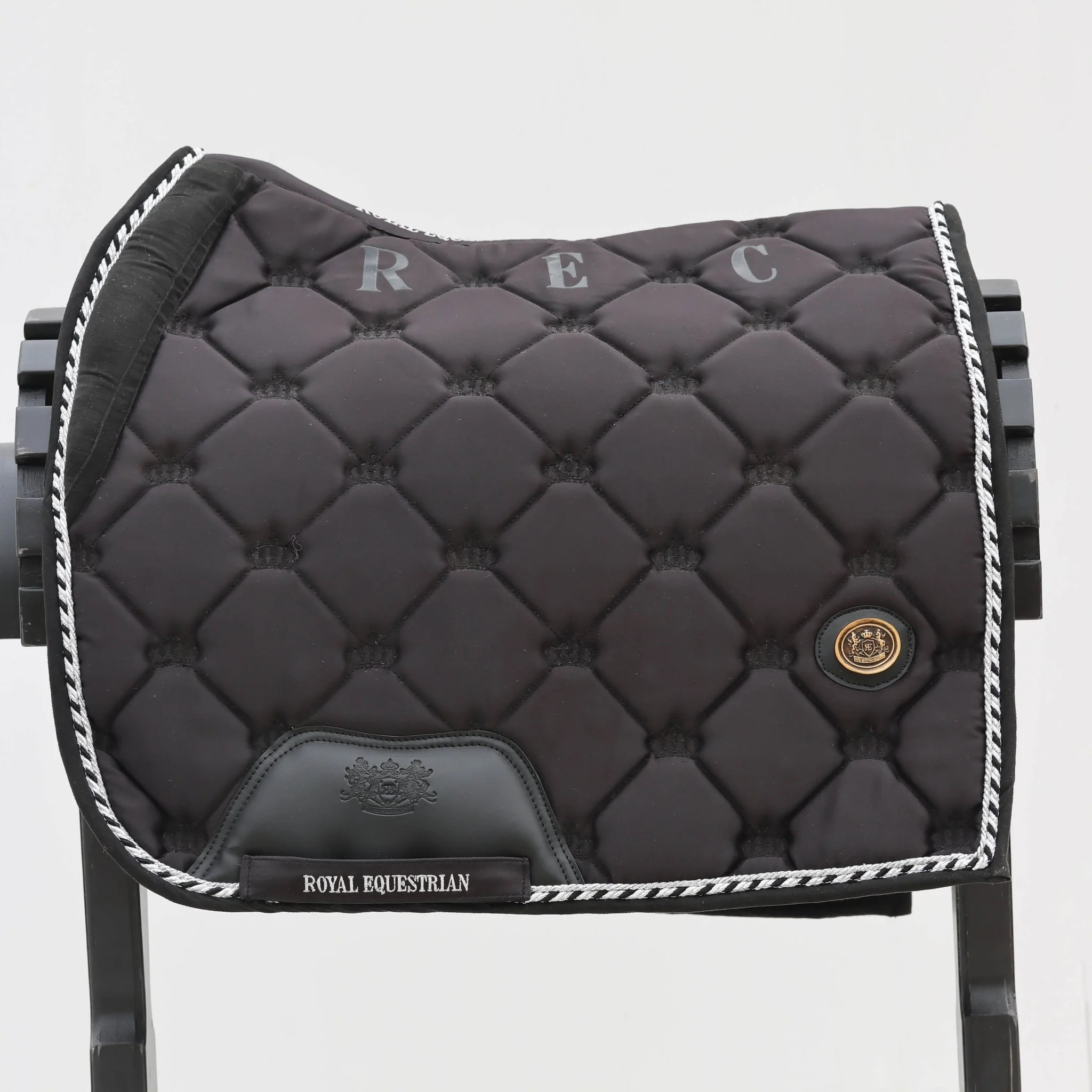 Royal Equestrian Dressage Saddle Pad Black Silver