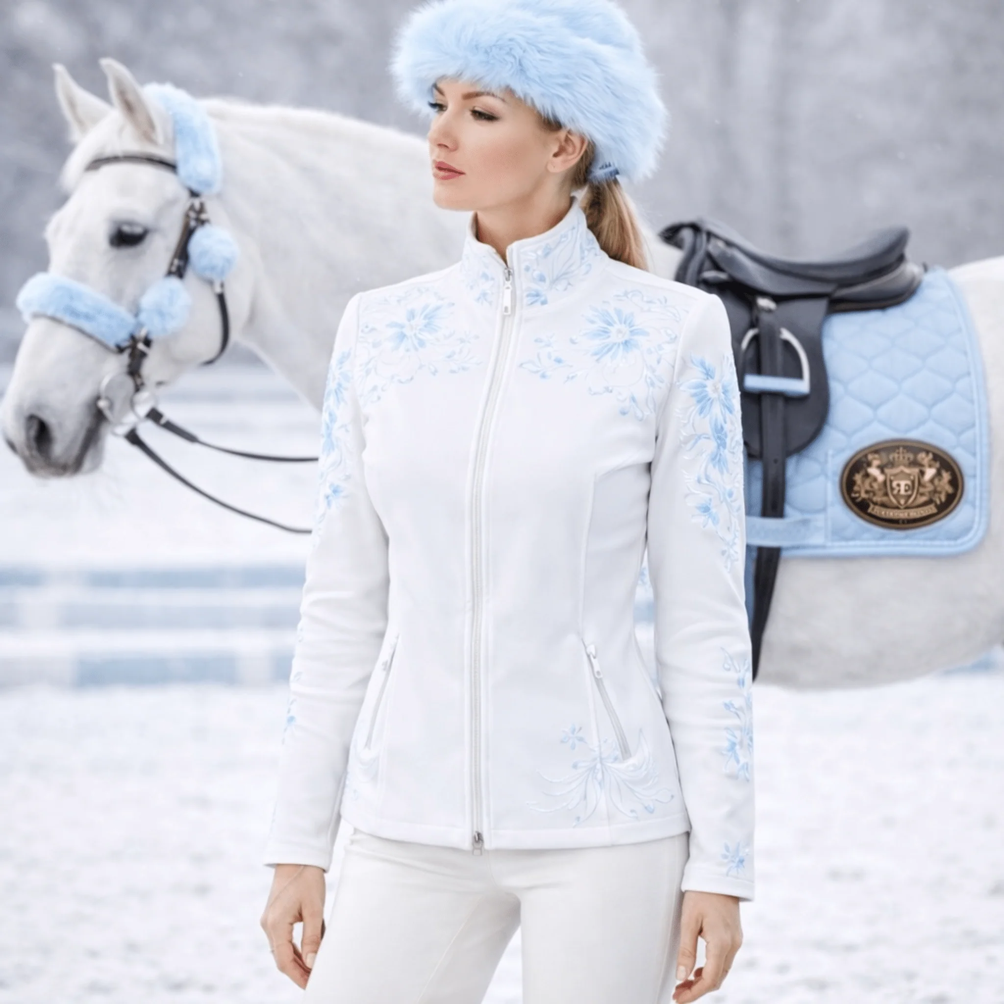 Royal Equestrian Dressage Saddle Pad Ice Blue - Image 3