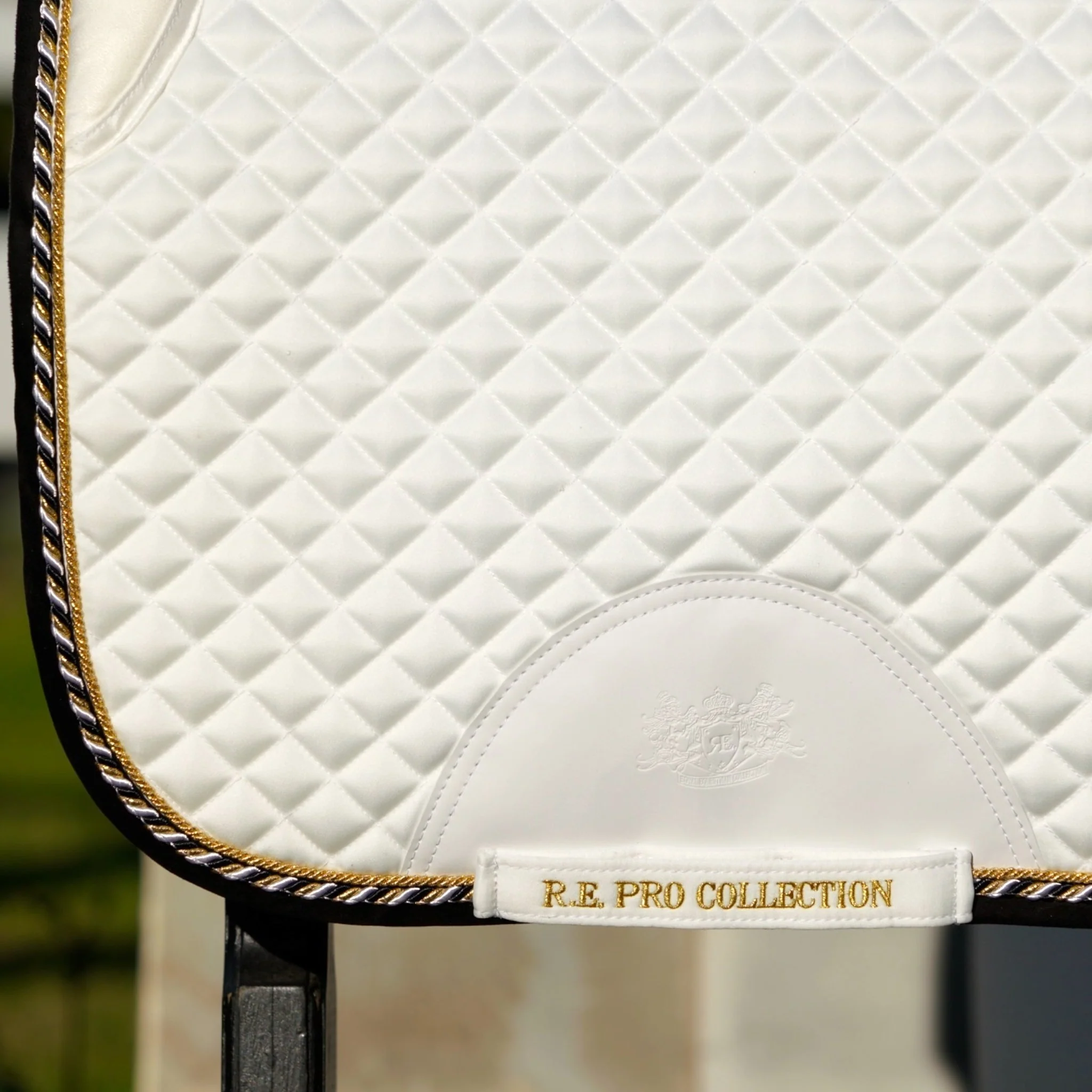 Royal Equestrian Saddle Pad Dressage Pro Cooling Mesh White Gold - Image 6