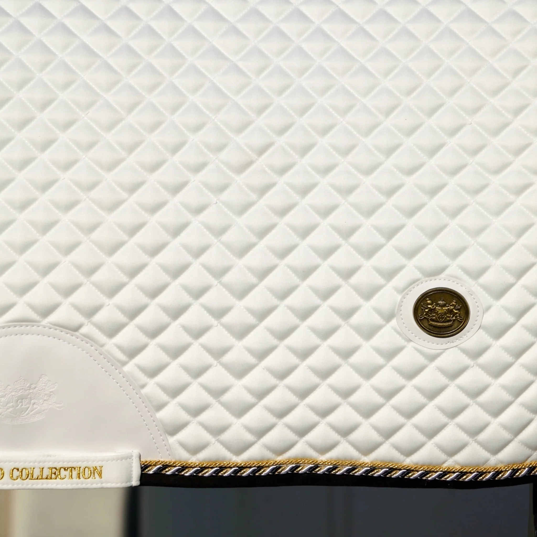 Royal Equestrian Saddle Pad Dressage Pro Cooling Mesh White Gold - Image 8