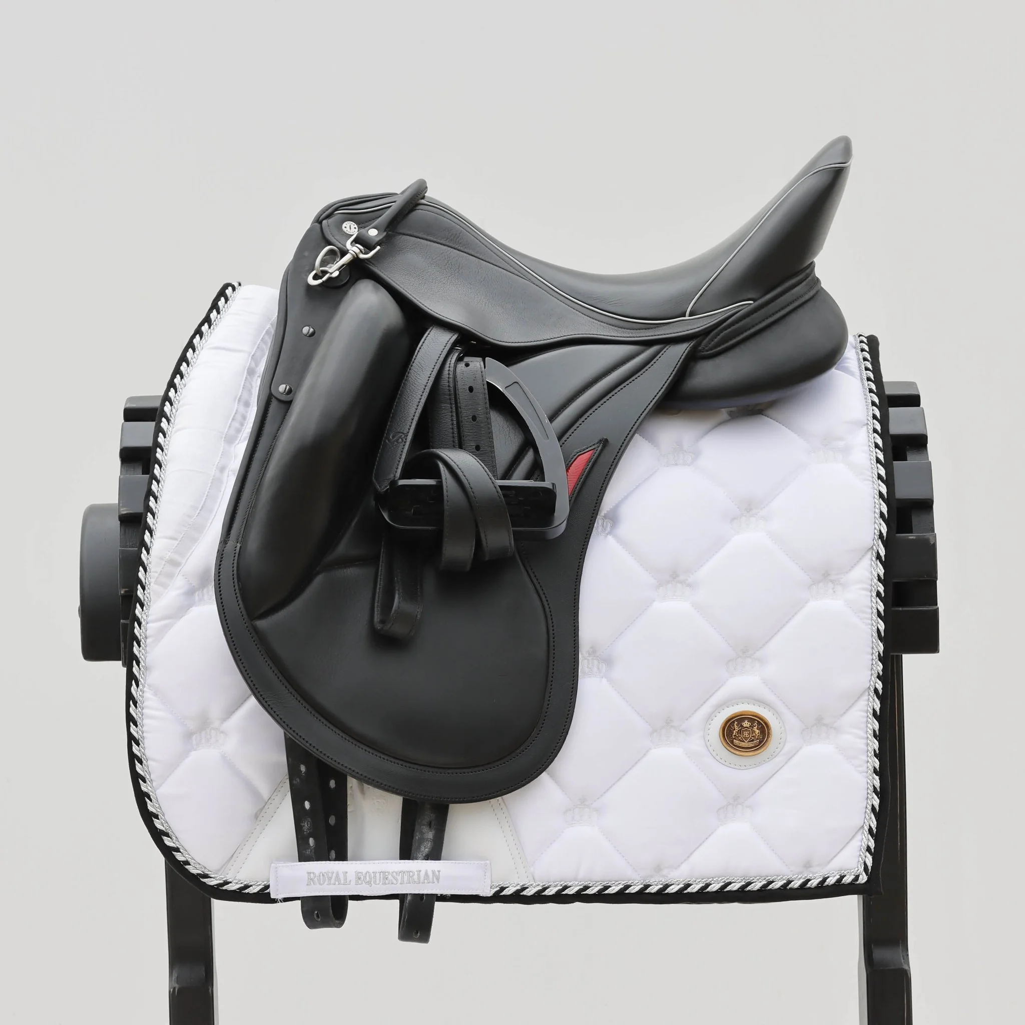 Royal Equestrian Dressage Saddle Pad White Silver - Image 5