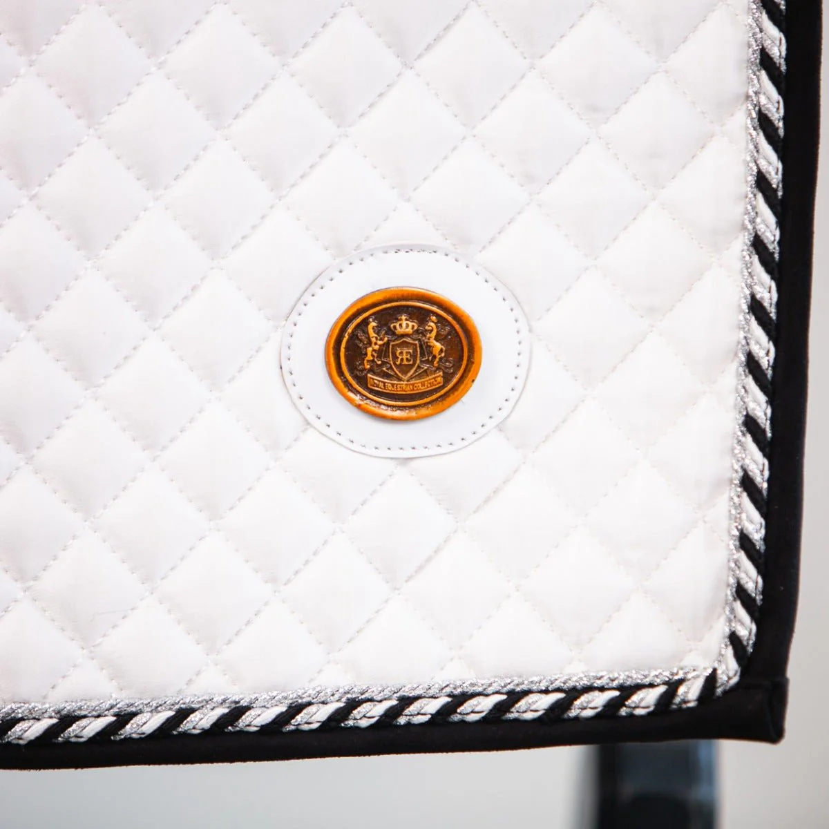 Royal Equestrian Saddle Pad Dressage White Silver - Image 3