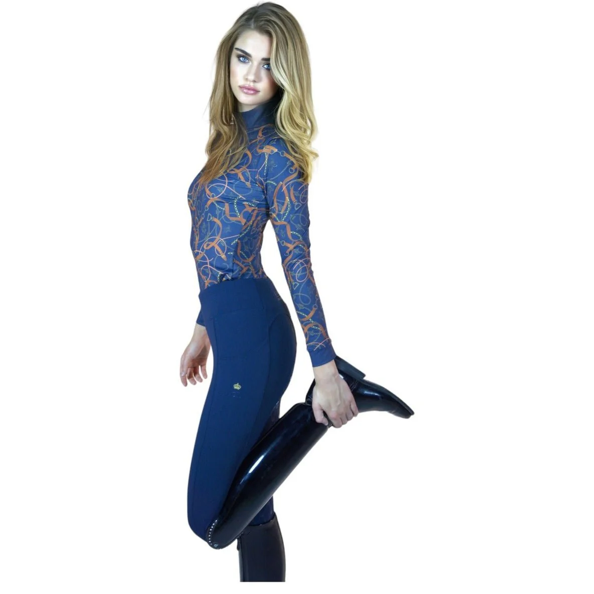 Royal Equestrian Riding Tights Full Grip Navy - Image 4