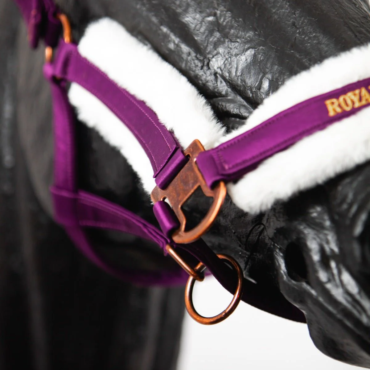 Royal Equestrian Fur Halter Purple White Full - Image 3