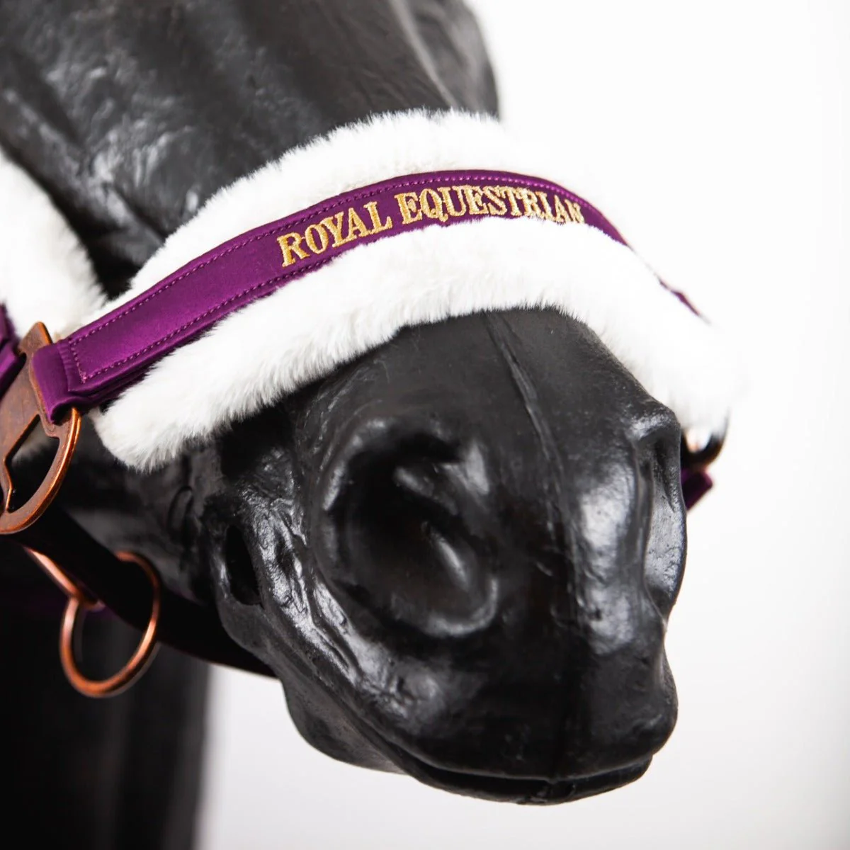 Royal Equestrian Fur Halter Purple White Full - Image 4
