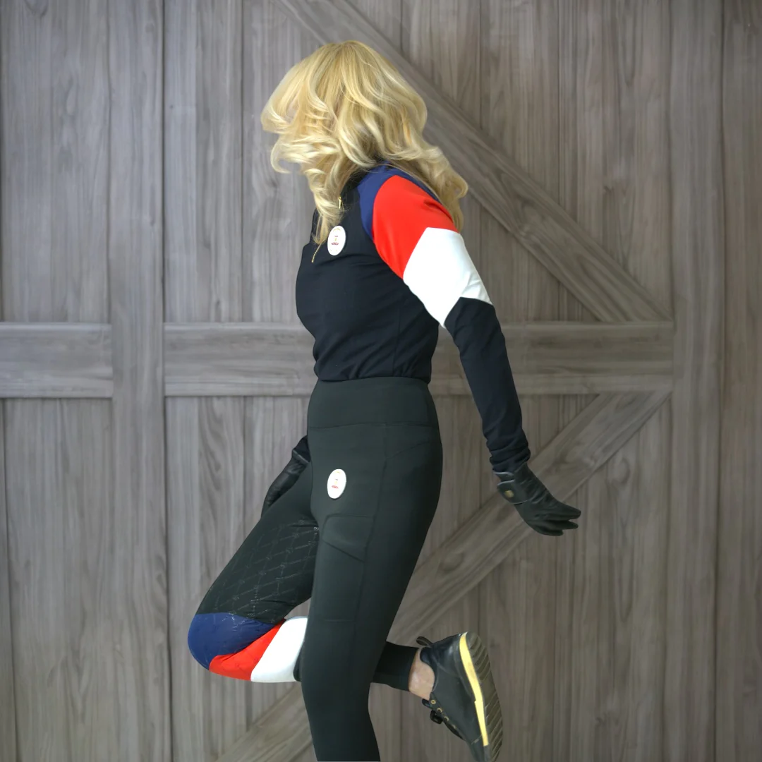 Royal Equestrian Riding Tights Heritage Team Knee Grip Black - Image 3