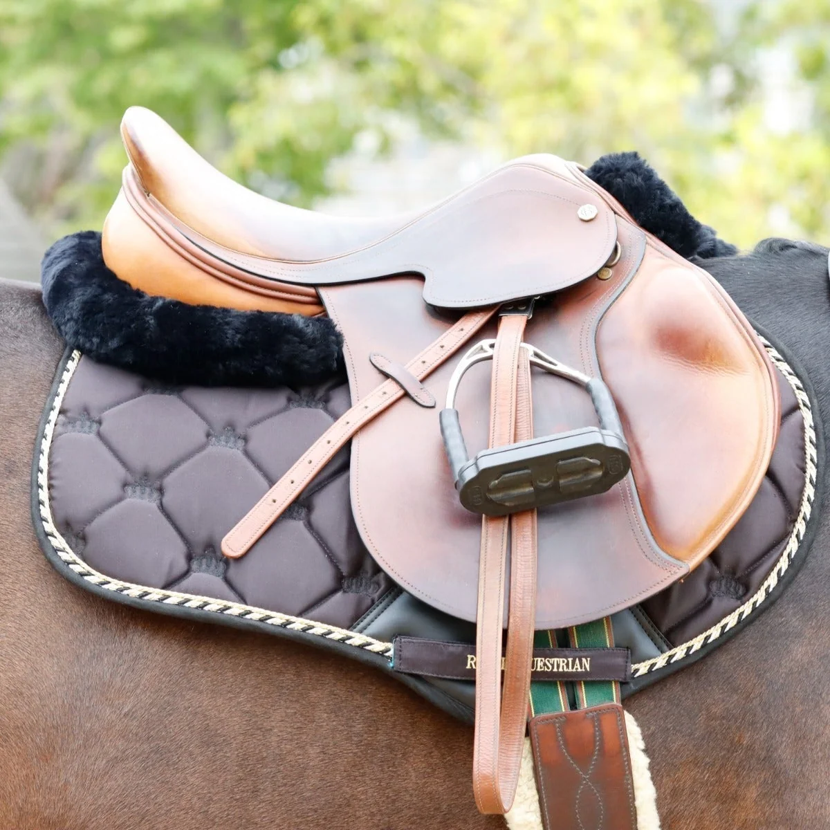 Royal Equestrian Saddle Pad Close Contact Black Gold - Image 6