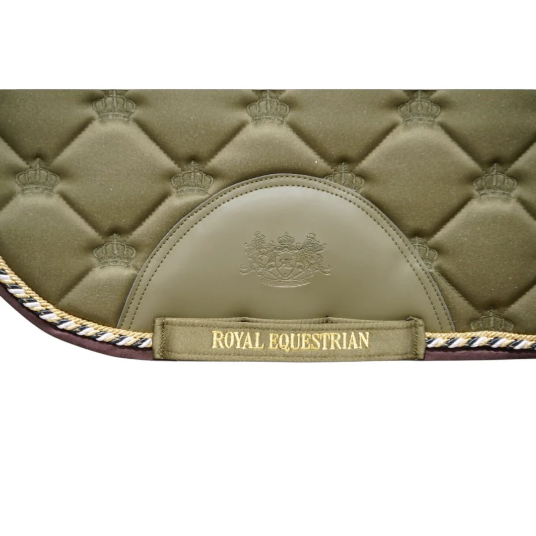 Royal Equestrian Saddle Pad Jump Olive Gold - Image 4
