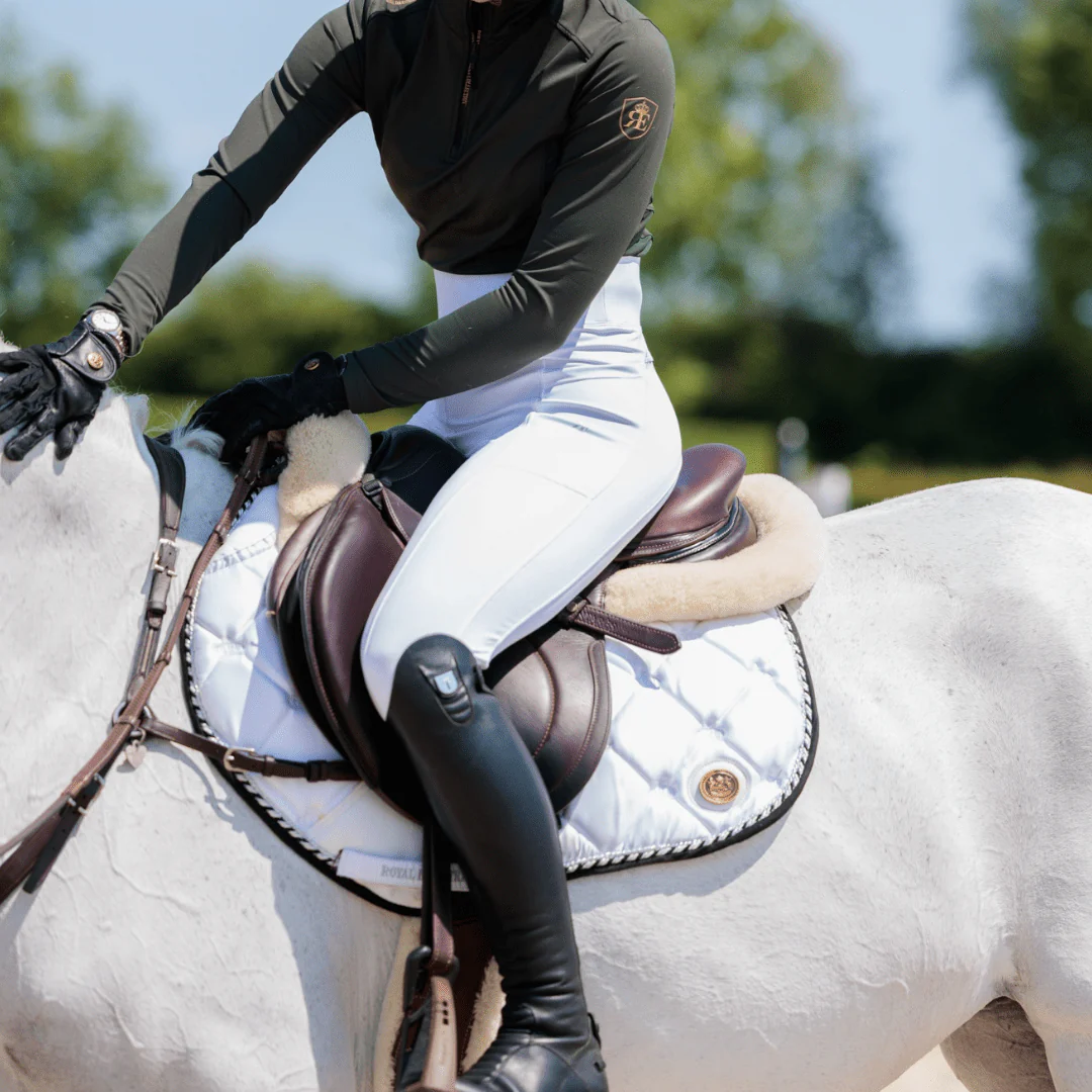 Royal Equestrian Knee Grip Riding Tights White - Image 5