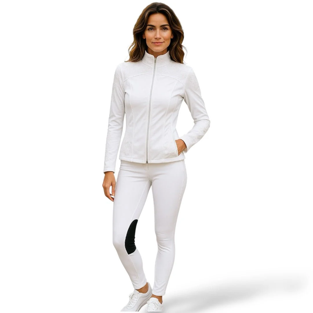 Royal Equestrian Knee Grip Riding Tights White - Image 7