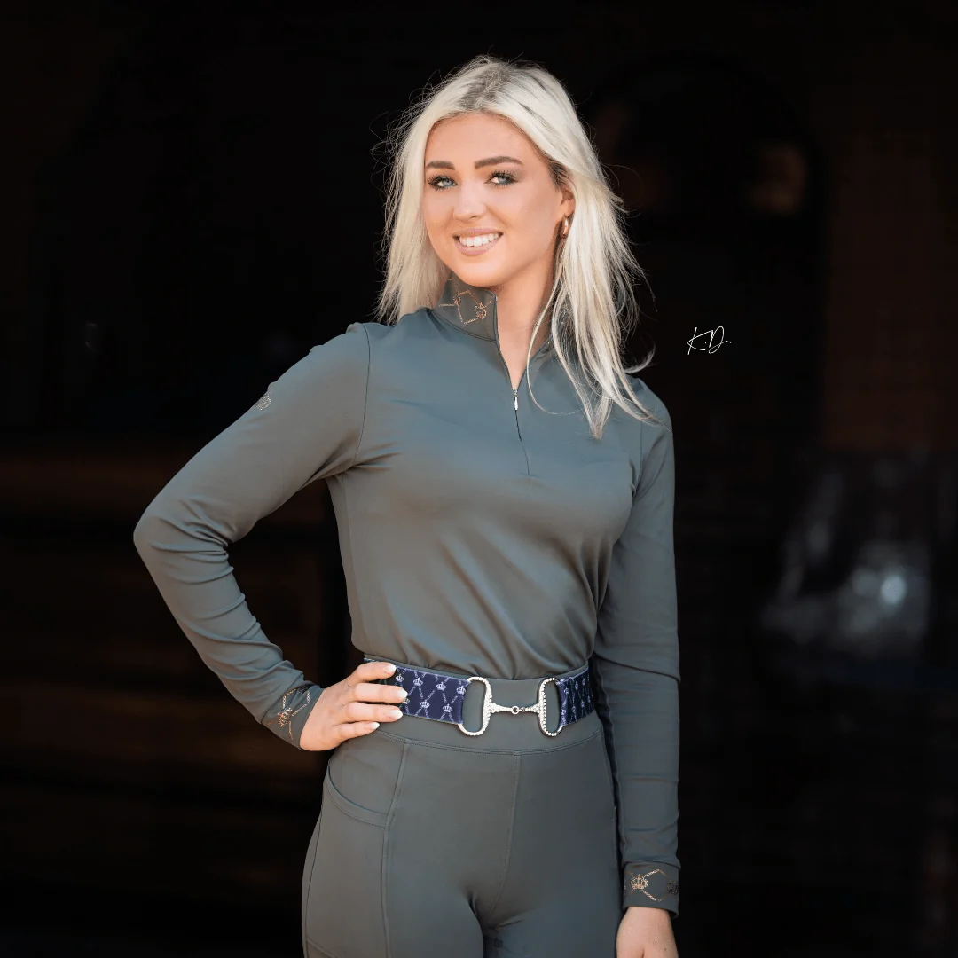 Royal Equestrian Lepouvoir Crystal Pro Riding Baselayer Olive - Image 3