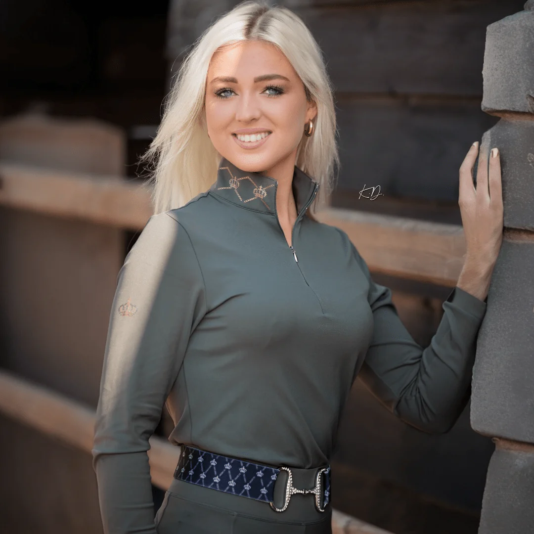 Royal Equestrian Lepouvoir Crystal Pro Riding Baselayer Olive - Image 4
