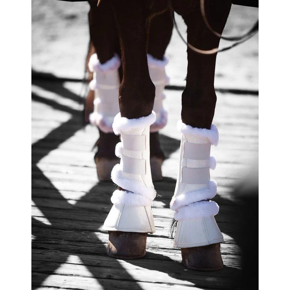 Royal Equestrian Lined Brushing Boots White - Image 3