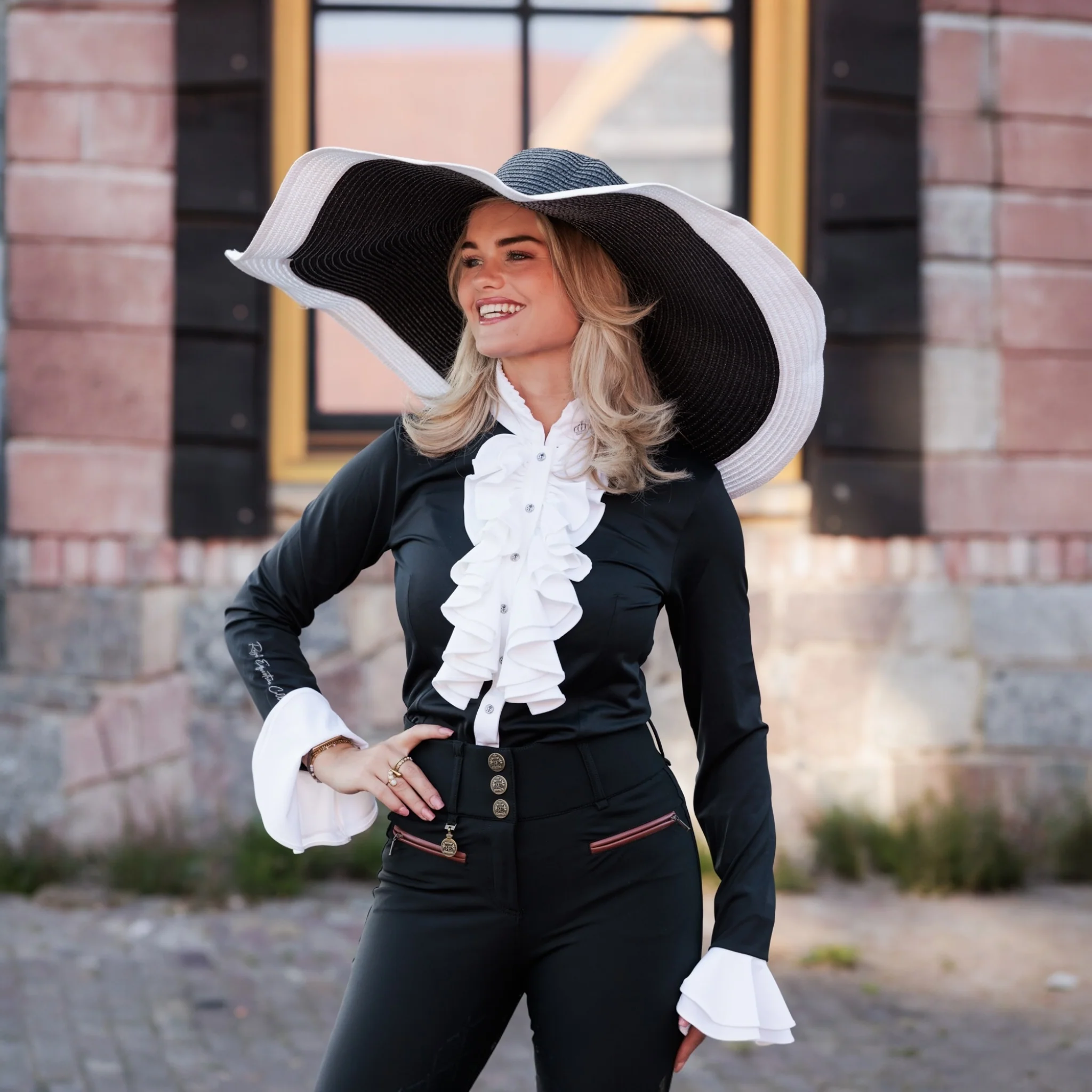 Royal Equestrian Long Sleeve Competition Brenda Shirt With White Ruffle - Image 8