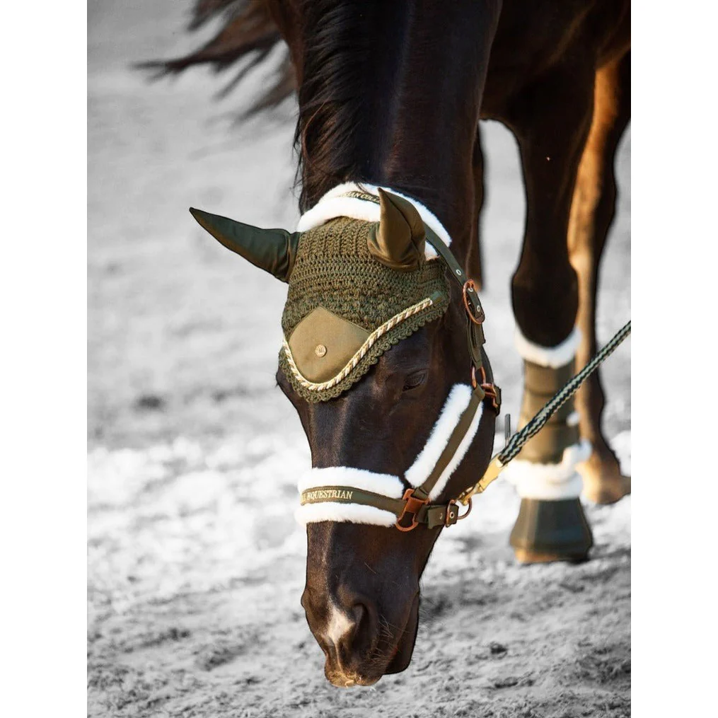 Royal Equestrian Premium Ear Bonnet Olive Full - Image 3