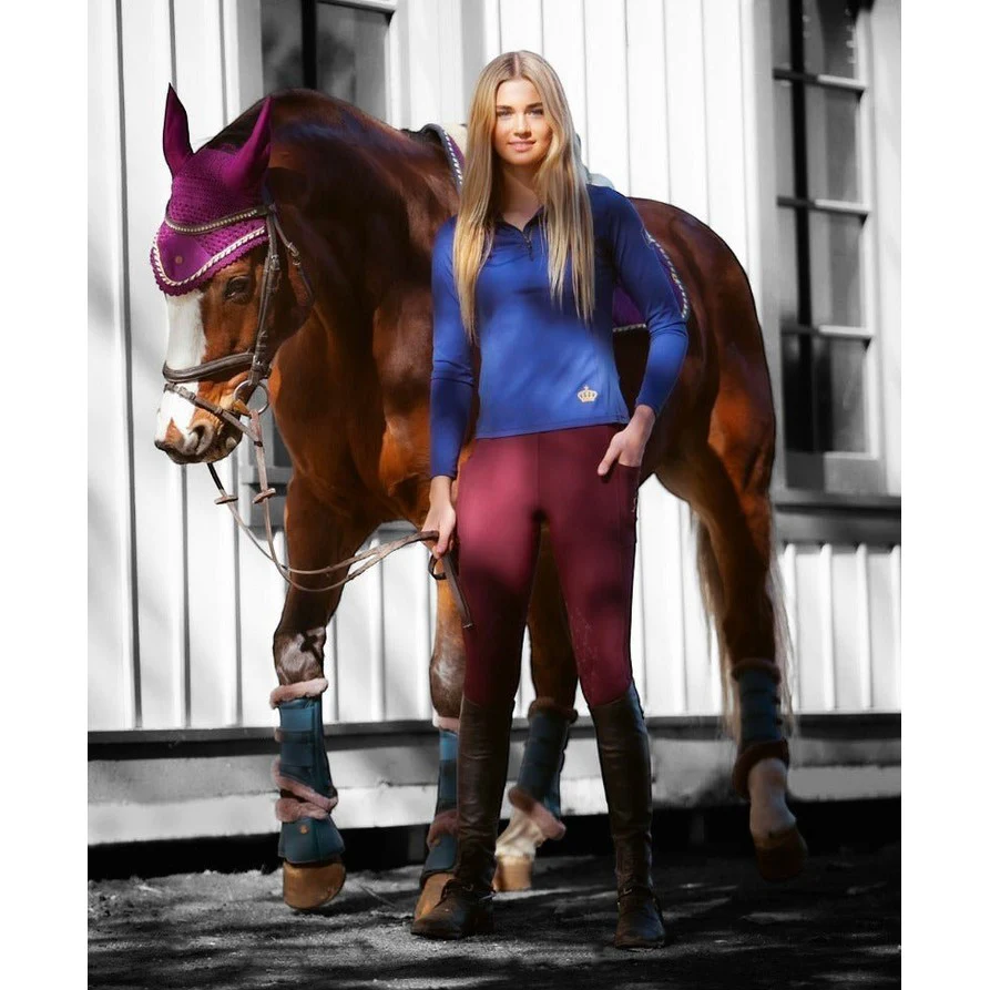 Royal Equestrian Premium Ear Bonnet Purple Black Full - Image 4