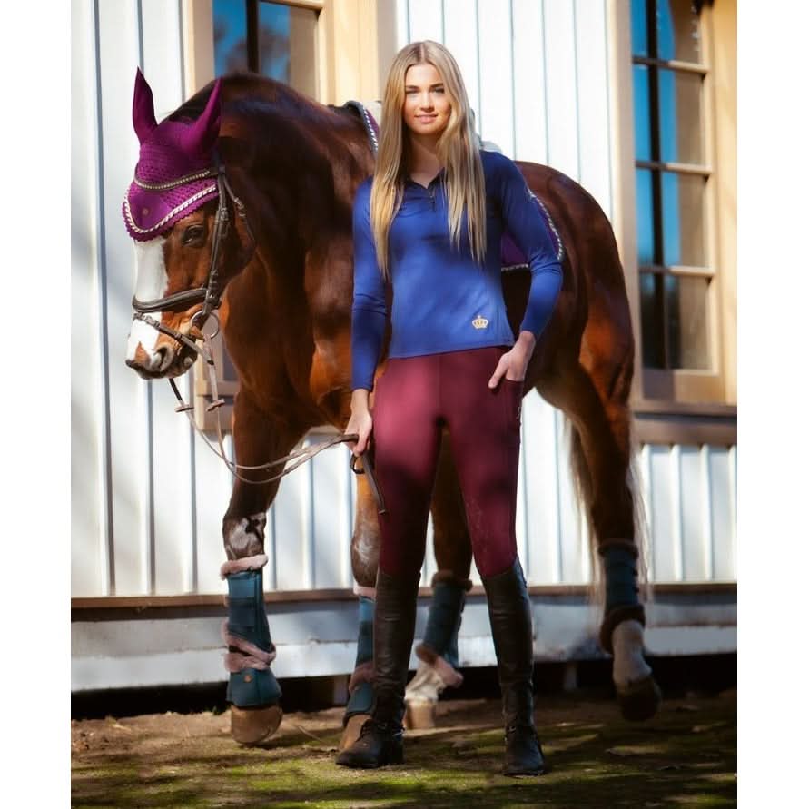 Royal Equestrian Premium Ear Bonnet Purple Navy Full - Image 7