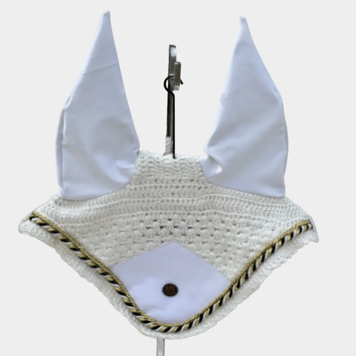 Royal Equestrian Premium Ear Bonnet White Gold Full - Image 5