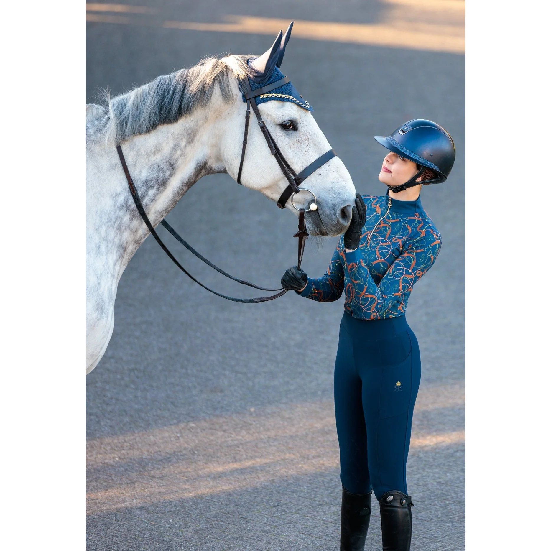 Royal Equestrian Shock Absorbent Sheepskin Tendon Boots Royal Blue - Image 4